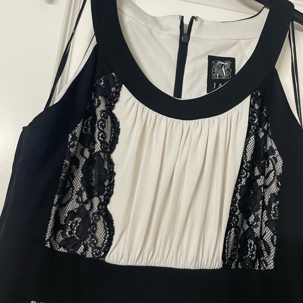 White and black cocktail dress
